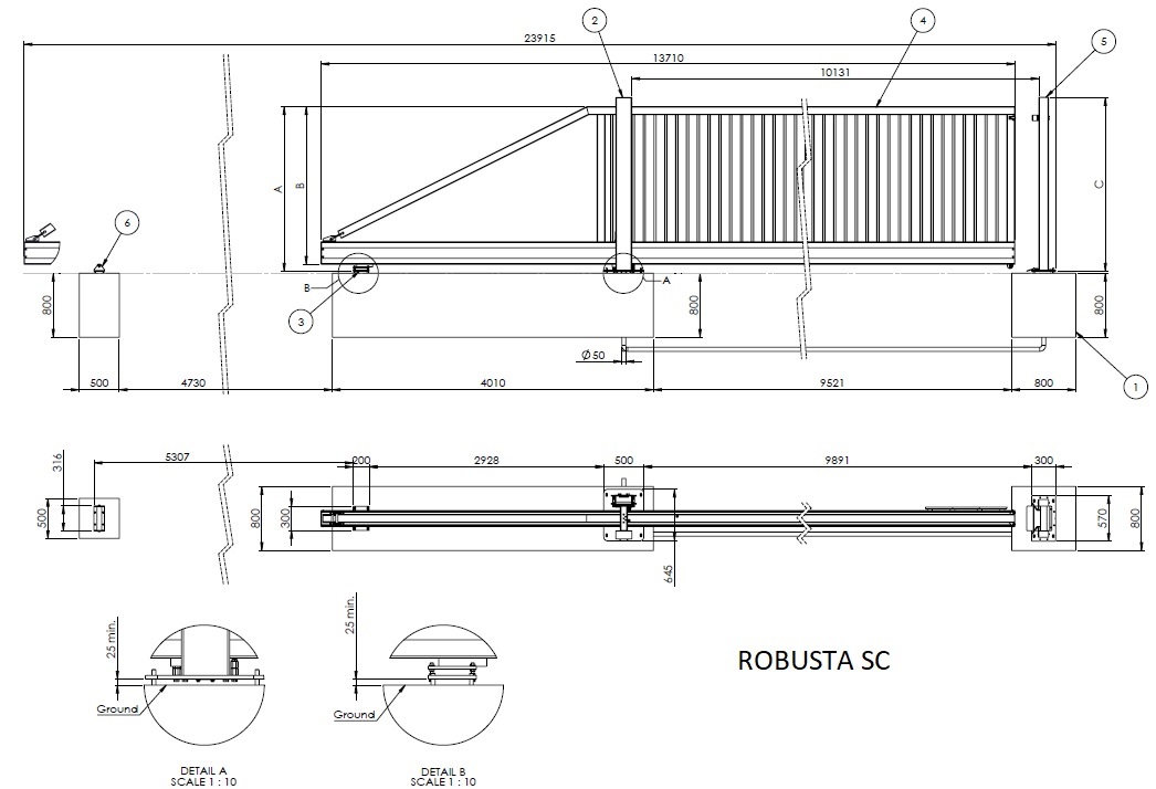 Оградни врати БЕЗ долна релса ROBUSTA SC