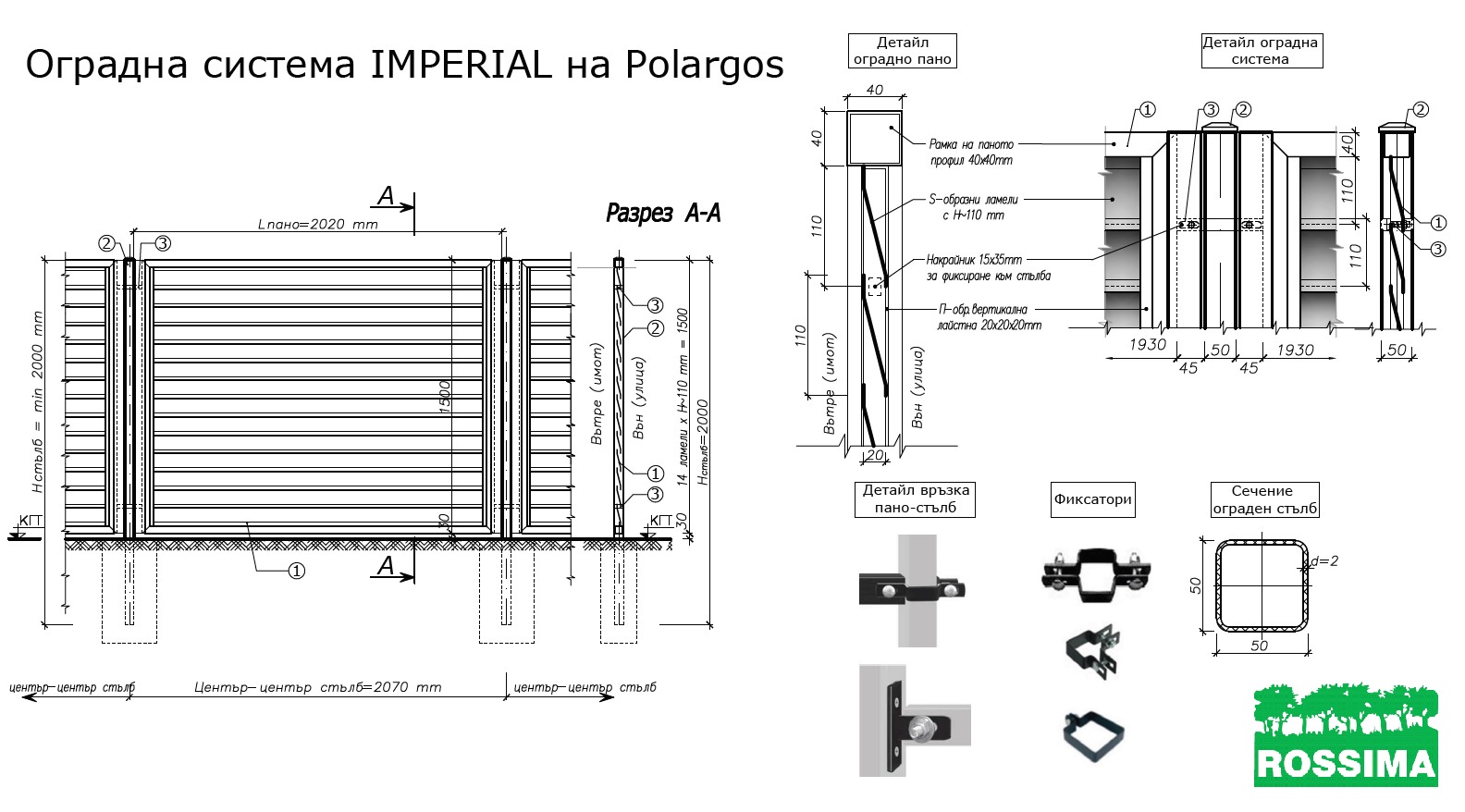 Оградна система IMPERIAL - чертеж Оградна система IMPERIAL - чертеж