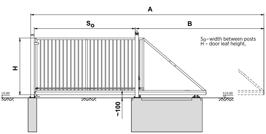 Конзолна плъзгаща врата PI 95