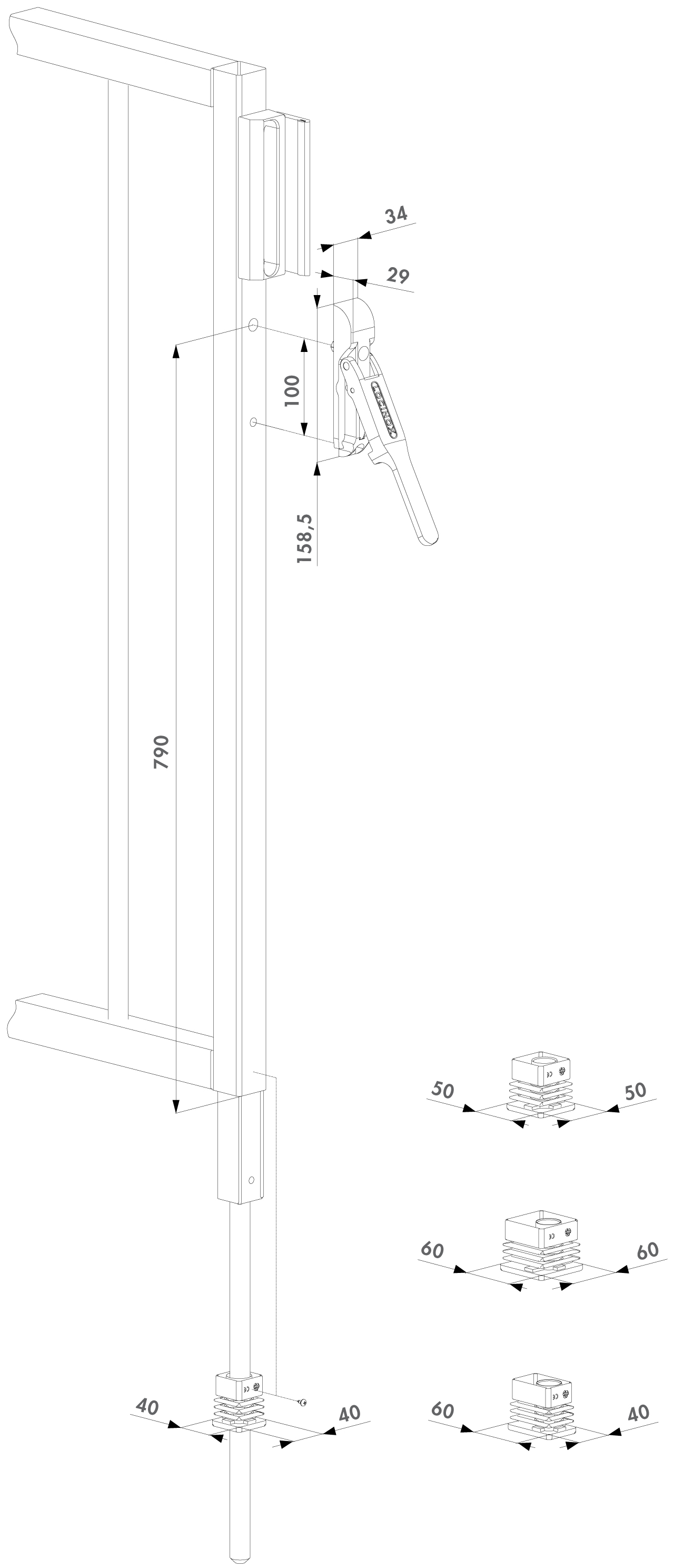 Специални сюрмета за вграждане в профила на вратата - схема